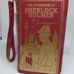 SHERLOCK HOLMES RED WALLET WRISTLET-NEW!